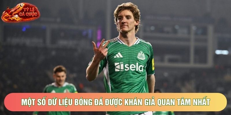 Một số dữ liệu bóng đá được khán giả quan tâm nhất 